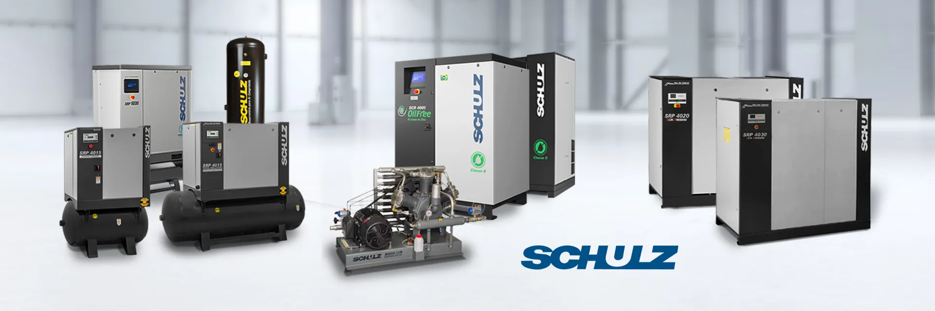 Linha de produtos comercializados pela Renovar Tecnologia em Ar Comprimido, Distribuidor Autorizado Schulz